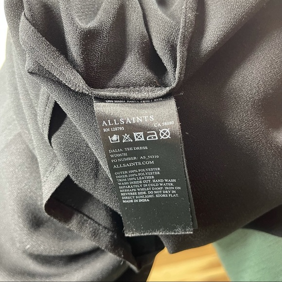 All Saints Black Sheath Sabie Dress - Picture 10 of 10